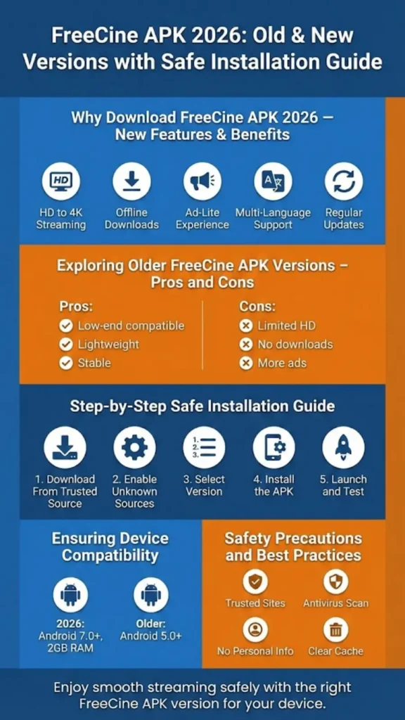 Download FreeCine APK 2026 – Old & New Versions with Safe Installation Guide