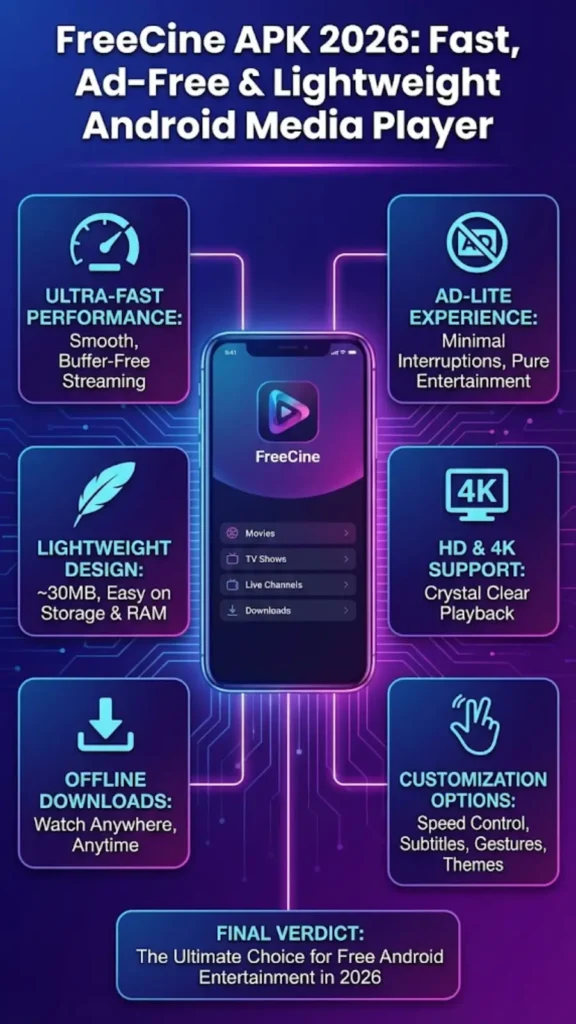 Experience FreeCine APK 2026 – Lightweight, Ad-Lite & Ultra-Fast Video Player for Android