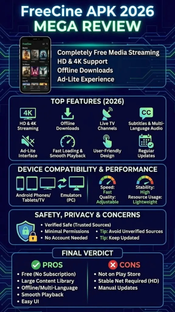 FreeCine APK 2026 Mega Review – Everything You Need to Know Before Downloading