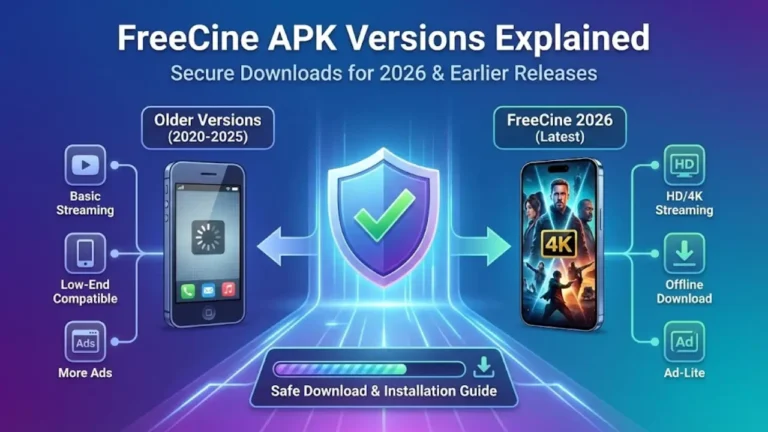 FreeCine APK Versions Explained – Secure Downloads for 2026 and Earlier Releases