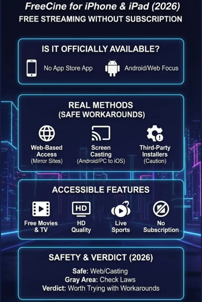 FreeCine for iPhone & iPad – Free Streaming Without Subscription (2026)