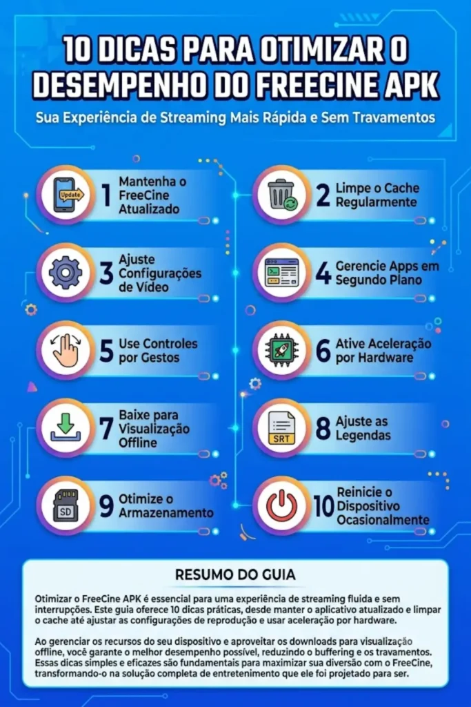 10 Dicas para Otimizar o Desempenho do FreeCine APK