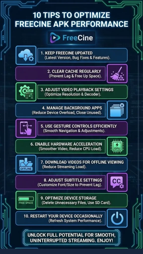 10 Tips to Optimize FreeCine APK Performance