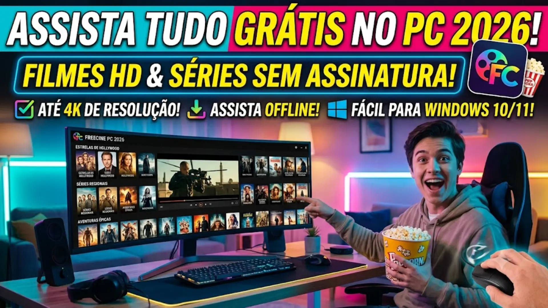 Baixar FreeCine PC 2026 – Assista Filmes em HD e Séries de TV Grátis Online