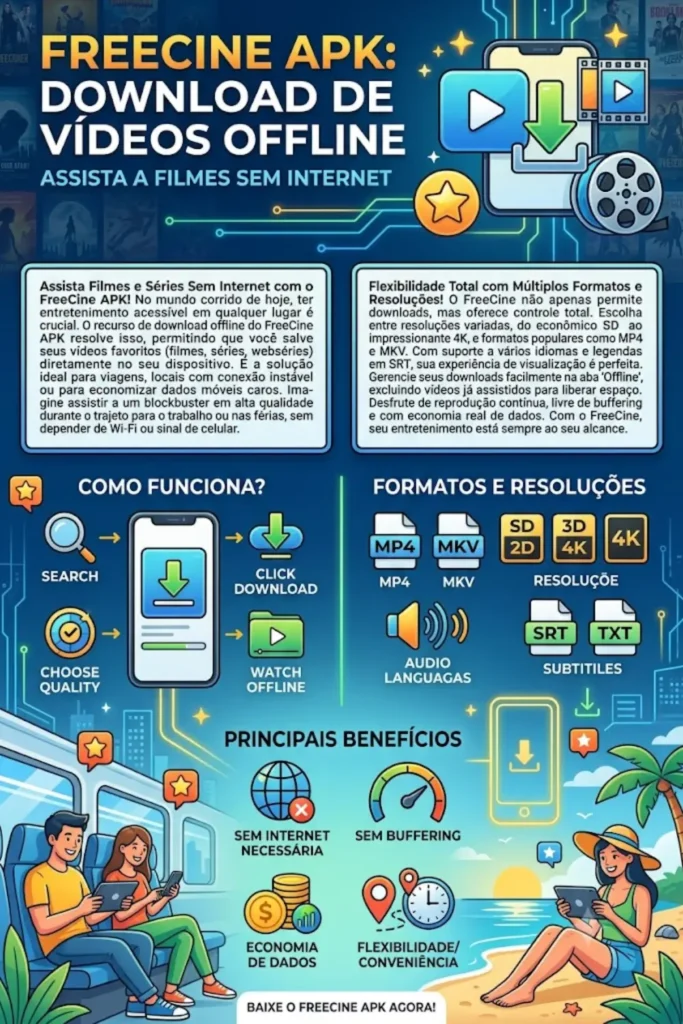 FreeCine APK Download de Vídeos Offline: Assista a Filmes Sem Internet