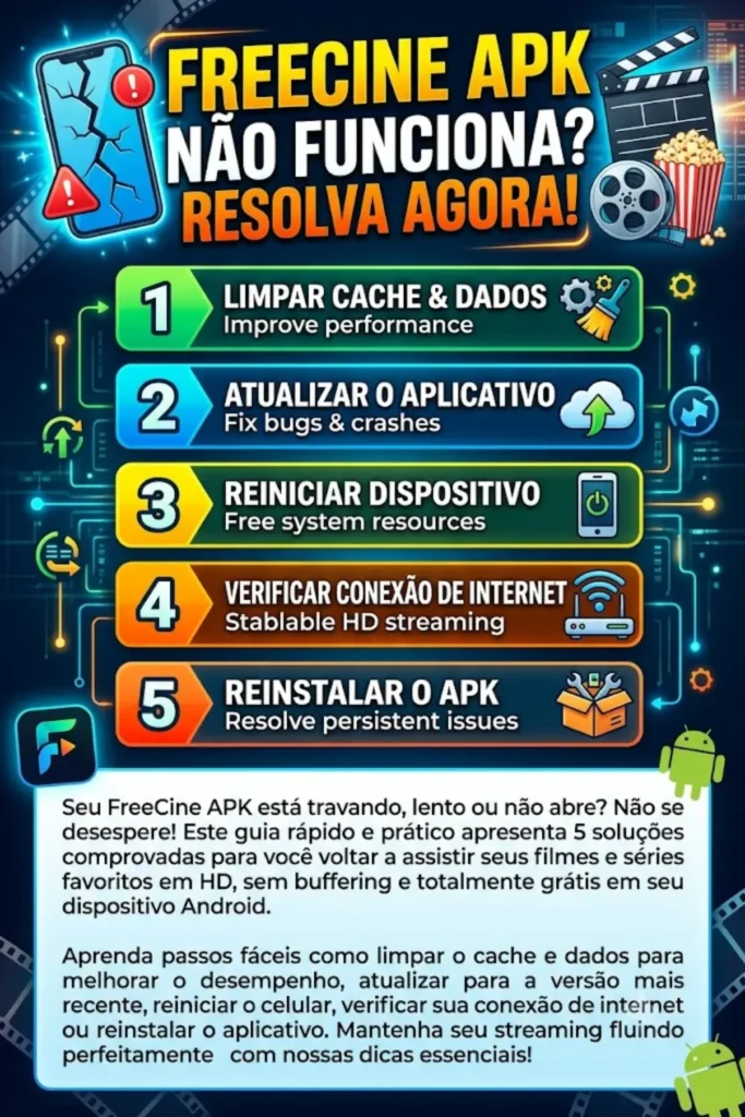 FreeCine APK Não Está Funcionando? 5 Soluções Comprovadas que Você Pode Tentar Hoje