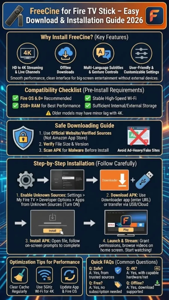 FreeCine for Fire TV Stick – Easy Download & Installation Guide 2026