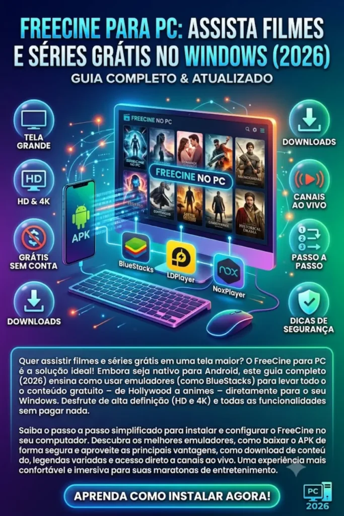 FreeCine para PC – Como Assistir Filmes e Séries Grátis no Windows (2026)