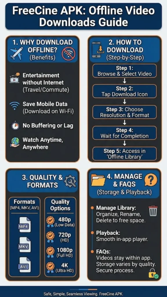 How to Download Videos Offline in FreeCine APK