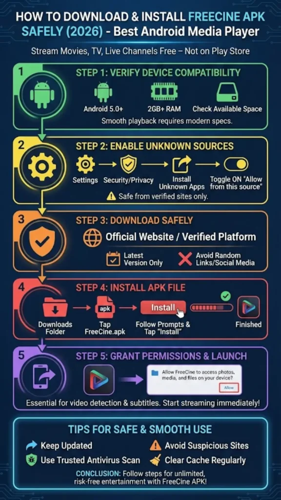How to Download and Install FreeCine APK Safely