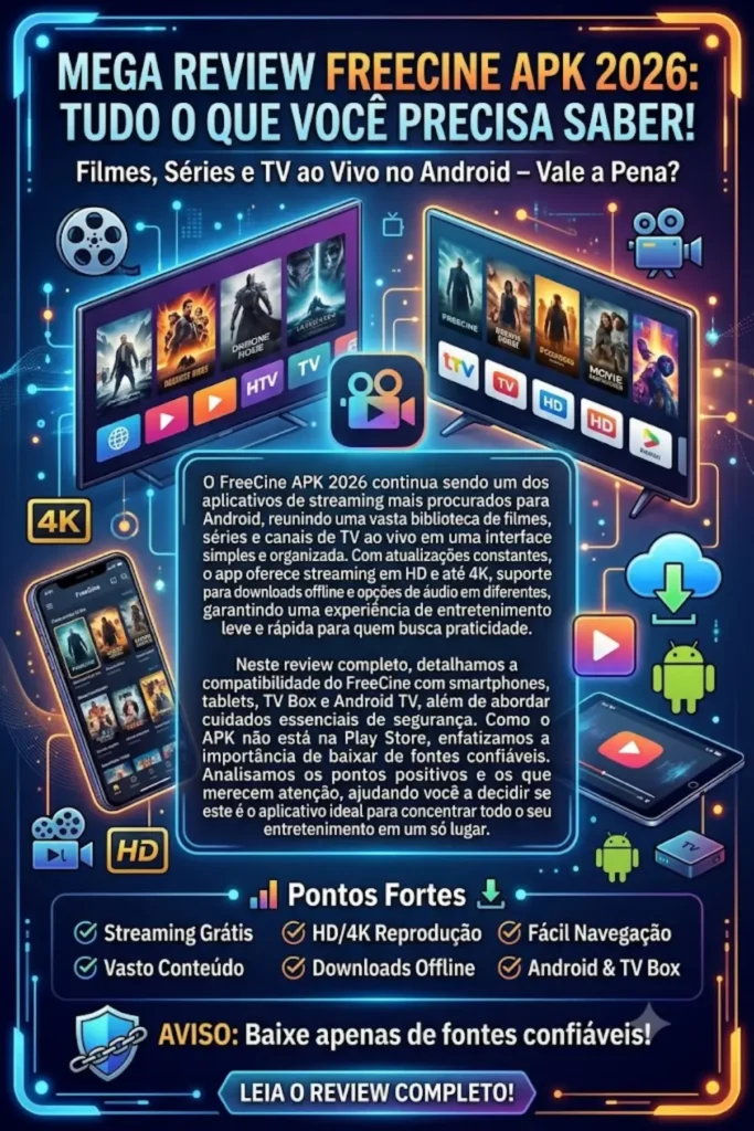 Mega Review do FreeCine APK 2026 – Tudo o Que Você Precisa Saber Antes de Baixar