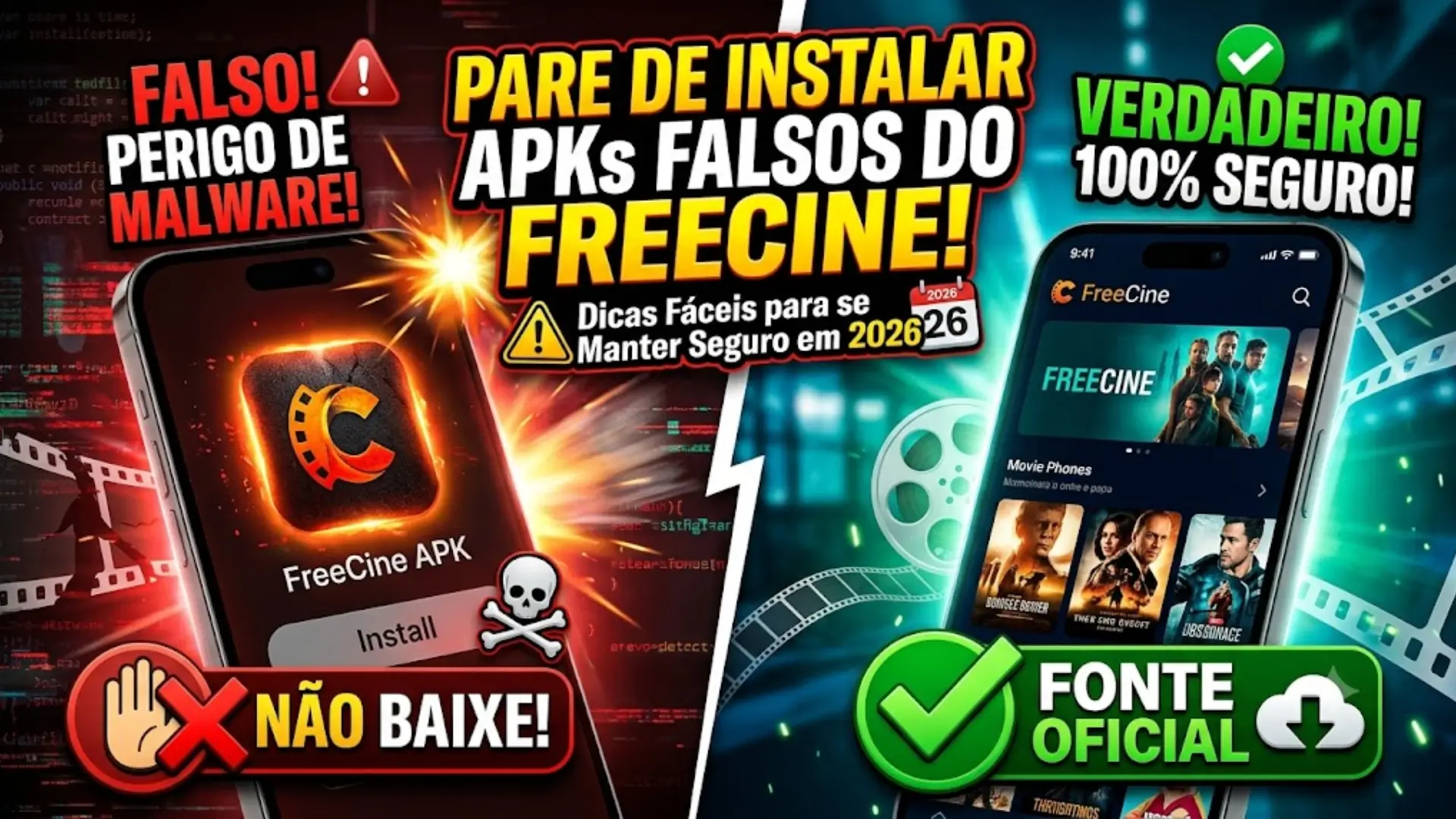 Pare de Instalar APKs Falsos do FreeCine! Dicas Fáceis para se Manter Seguro em 2026