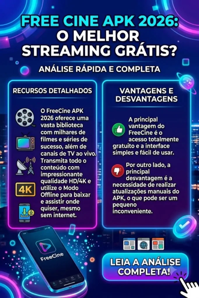 Review Completo do FreeCine APK 2026 – Do Download à Experiência de Uso no Dia a Dia