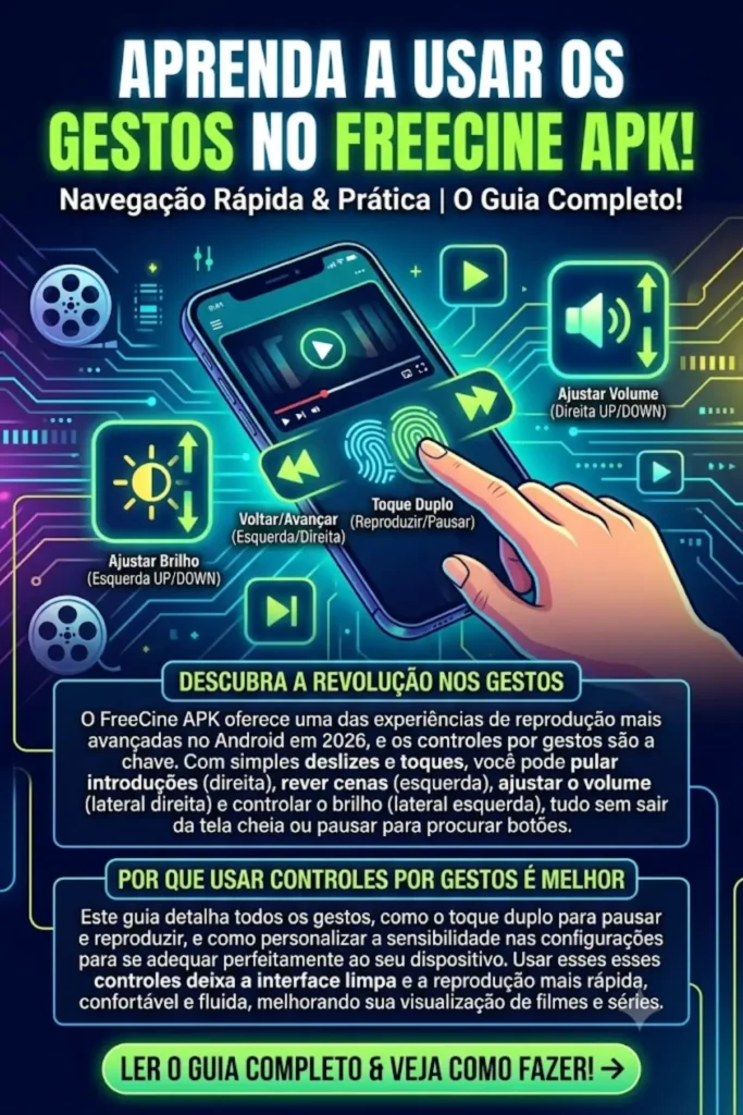 Como Usar os Controles por Gestos no FreeCine APK