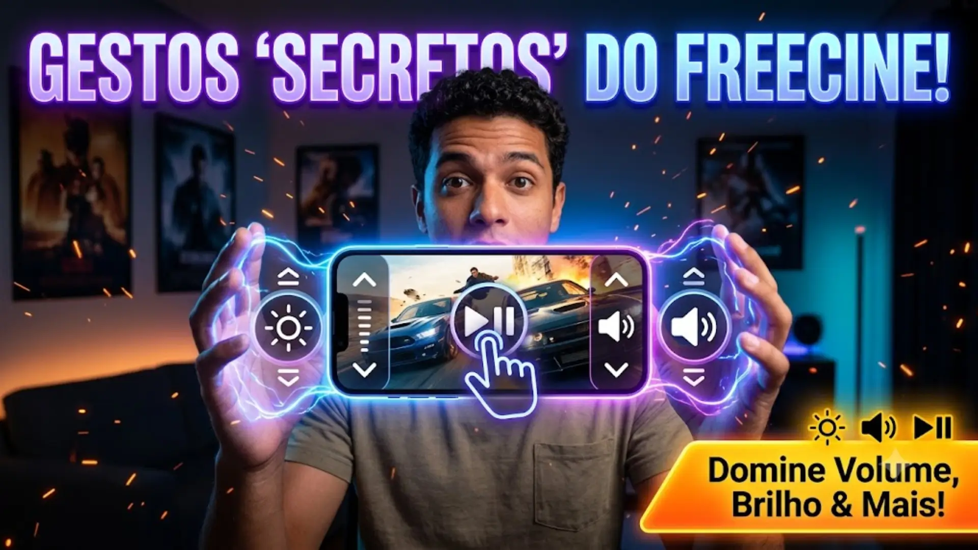 Como Usar os Controles por Gestos no FreeCine APK