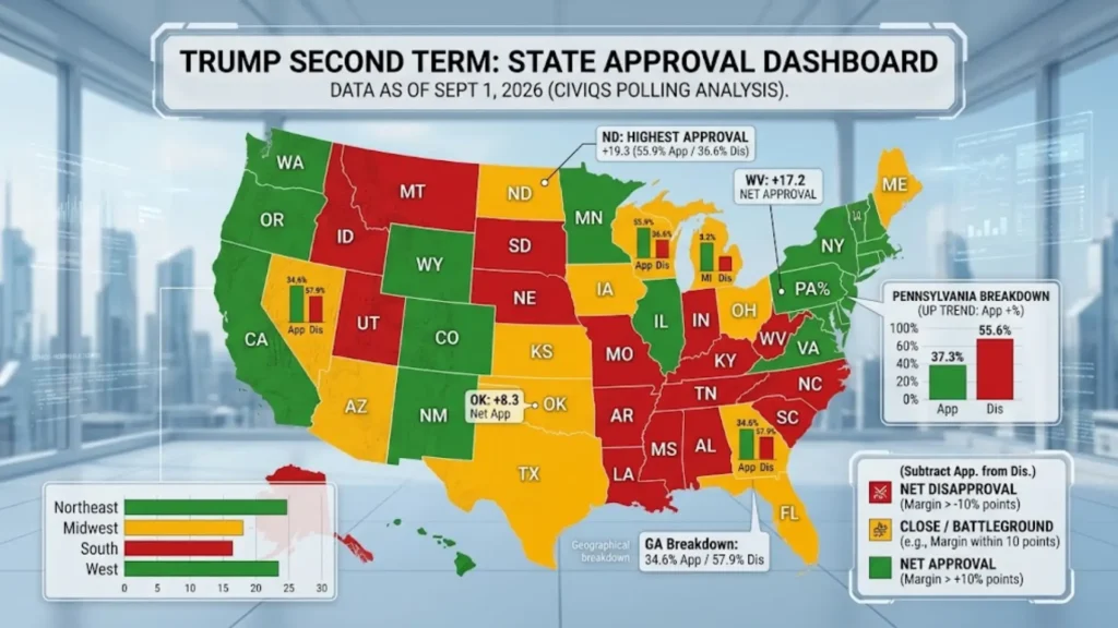 Donald Trump State Approval Map: Latest Approval Ratings by State