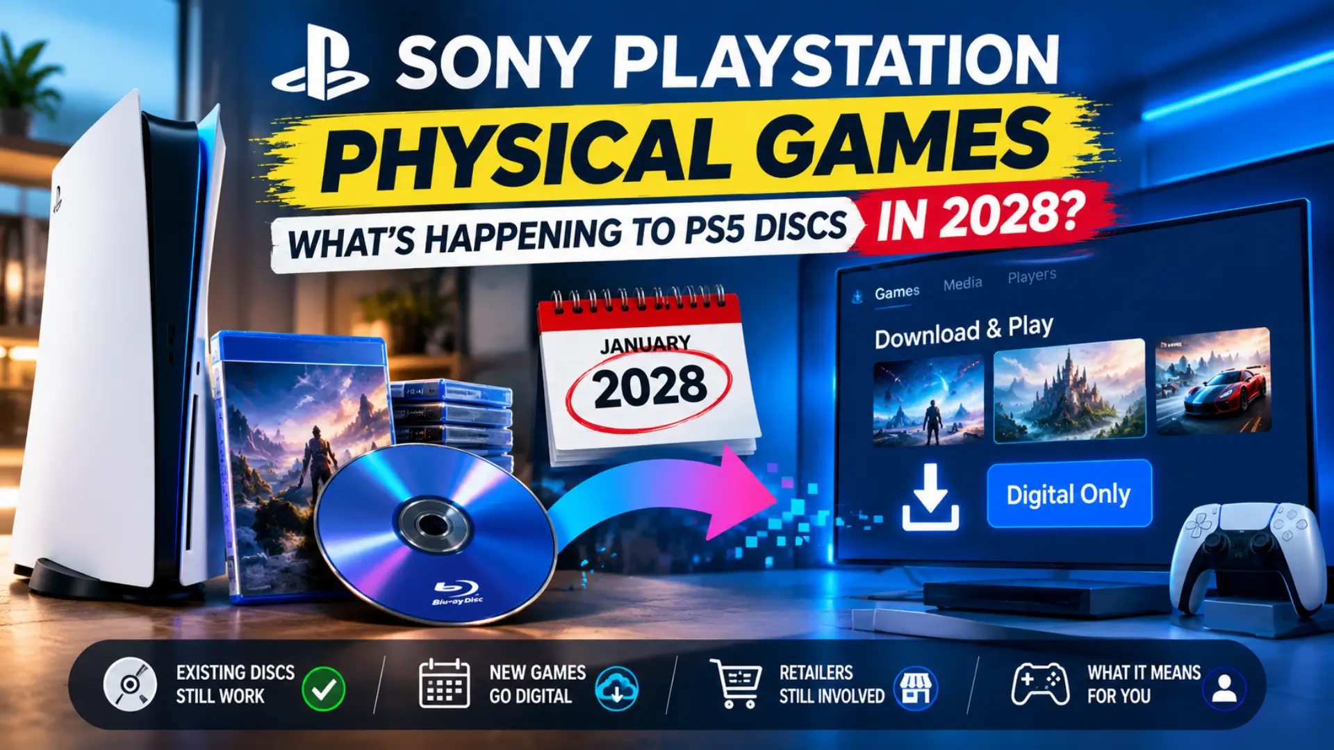 Sony PlayStation Physical Games: What’s Happening to PS5 Discs in 2028?